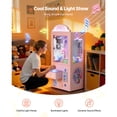 thumbnail image 3 of KFFKFF Claw Crane Machine, Medium-Sized Arcade Game Machine with Light & Sound, Adjustable Steel Claws, Precise Toy Candy Grabber Prize Dispenser Vending Toy, Pink, 3 of 9