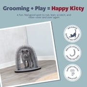TRIXIE Cat Massager and Self Grooming Arch, Bristle Ring Brush, Carpet Scratcher, Gray