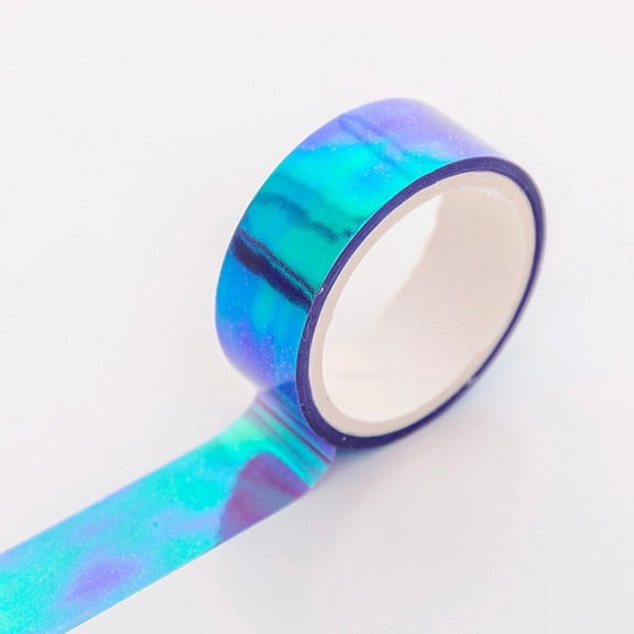 Holographic Rainbow Masking Tape Set, Translucent Decorative Waterproof Iridescent Graphic Art Tape for Arts & DIY