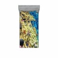 thumbnail image 2 of Ocean Bedding Set with Sheet & Covers, Colorful Life Natural Environment Deep down in the Sea Scenery Exotic Holiday Picture, Printed Bedroom Decor 2 Shams, 4 Sizes, Blue Beige, by Ambesonne, 2 of 3