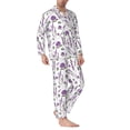 thumbnail image 2 of Daiia Lavender Flowers for Men's Long-Sleeved Pajama Set – Soft & Comfortable Sleepwear Button-Up Pajamas Cozy Lounge Wear-Medium, 2 of 7