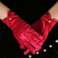 thumbnail image 2 of CherryHome Women Dress Gloves Vintage Satin Bride Gloves with Pleated Cuffs Elegant Wedding Gloves for Women, 2 of 8