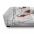 thumbnail image 3 of High Heels Soft Flannel Fleece Blanket, Fashion Typography Woman Legs Minimalist Style Simplistic Drawing, Cozy Plush for Indoor and Outdoor Use, 50" x 70", Scarlet Taupe and White, by Ambesonne, 3 of 6