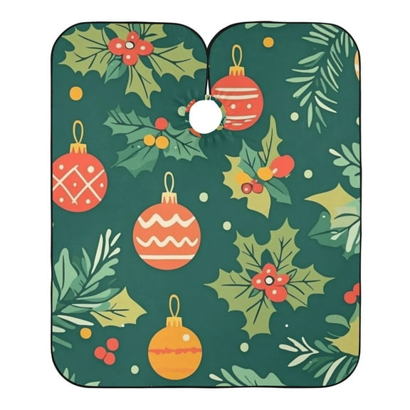 "Hair-Resistant" Barber Cape: Your Shield Against Stray Strands. Christmas-themed Balls