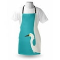 thumbnail image 4 of Egret Apron, Side Drawn Simple Heron Illustration with Open Wings, Unisex Kitchen Bib with Adjustable Neck for Cooking Gardening, Adult Size, Seafoam White, by Ambesonne, 4 of 4