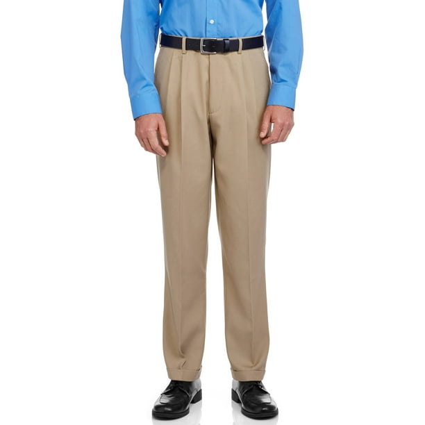 Men's Adjustable Waist Pleated Dress Pant