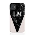 thumbnail image 1 of Personalised Pink x Black Marble Contrast iPhone 11 Case, iPhone 13 Pro Max, 1 of 4