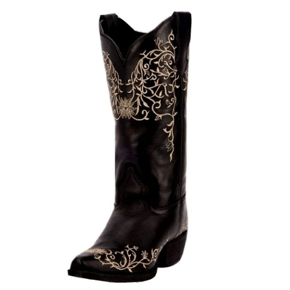 Laredo Laredo Western Boots Womens Cowboy 12" White Flower Emb Black