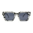 thumbnail image 2 of Mod Trendy Thick Horn Rim Hipster Sunglasses White Marble Black, 2 of 4