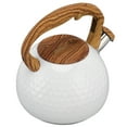 thumbnail image 4 of Bouilloire sifflante en acier inoxydable avec poignée pour cuisinière à induction, cuisinière électrique en céramique, blanc pur 3 l, 4 of 14