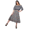 thumbnail image 2 of Moomaya Jupe en Coton avec Taille Élastique à Enfiler Jupe Évasée Imprimée Tenue d'Été, 2 of 5