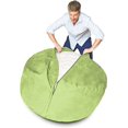thumbnail image 3 of Luxurious 4ft Bean Bag Chair with Microsuede Cover - Ultra Soft, Foam Filling, Washable Medium Bean Bag Sofa for Kids, Teenagers, Adults, Pets - Sack Chair for Dorm, Kid's Room - Light Green, 3 of 14