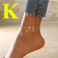 thumbnail image 2 of Layered Heart Anklet For Women Double Initial Letter Chain Foot Jewelry, 2 of 5