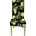 thumbnail image 2 of Chair Covers for Dining Room Set of 6 Stretch Jacquard Parson Chair Slipcover Removable Washable Chair Protector for Home,Restaurant,Banquet Lemon Pattern, 2 of 5