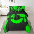 thumbnail image 2 of Erosebridal Green Abstract Bedding Full Size, Chic Minimalism Bed in a Bag Full size, Circle Decor, Reversible 7-Piece, 2 of 5
