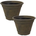 thumbnail image 1 of Sunnydaze Outdoor Weather-Resistant Franklin Flower Pot Planter - 20" - Sable Finish - 2pk, 1 of 4