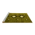 thumbnail image 2 of Ahgly Company Machine Washable Indoor Round Abstract Yellow Contemporary Area Rugs, 6' Round, 2 of 4