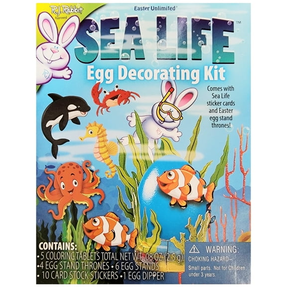 Easter Unlimited Under the Sea Life Fish Easter Coloring 26pc Egg Decorating Kit
