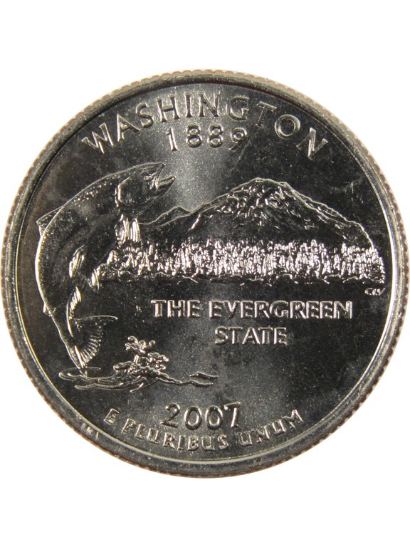2007 D Washington State Quarter BU Uncirculated Clad 25c Coin