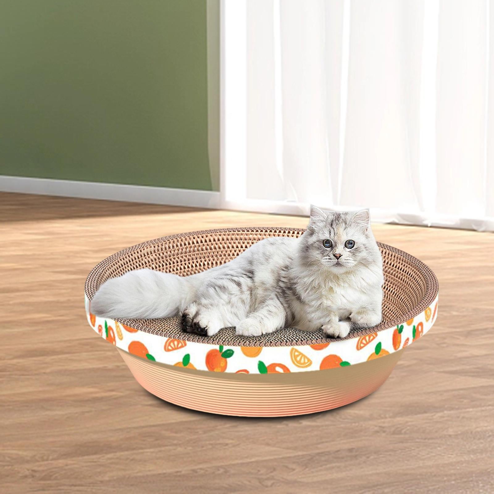Bvdfgk Scratch Pads Bowl Pet Cushion Mat Lounge Bed Cats Scratcher Cardboard Scratching Orange 50x50x11cm