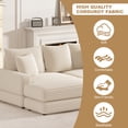 thumbnail image 6 of TUANLUO 87" Chaise Lounge Indoor, Oversized 3-Seater Corduroy Lounge Chair with Ottoman, Deep Seat Recliner Chair with Pillows, Soild Wood Sectional Sofa and Couch for Living Room, Beige, 6 of 9