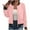 Pink, variant on Kukoosong Women's Bomber Jacket Varsity Casual Zipper Coarse Knitted Baseball Jacket