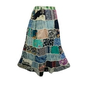 Mogul Ethnic Indian Long Skirt Vintage Style Patchwork Peasant Skirts