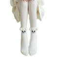 thumbnail image 3 of Women's Coral Fleece Non-Shedding Floor Socks, 3D Kitten Pattern Mid-Calf Socks for Autumn and Winter, Thickened Plush Sleeping Socks, Cartoon Design Cozy House Socks - White, 3 of 5