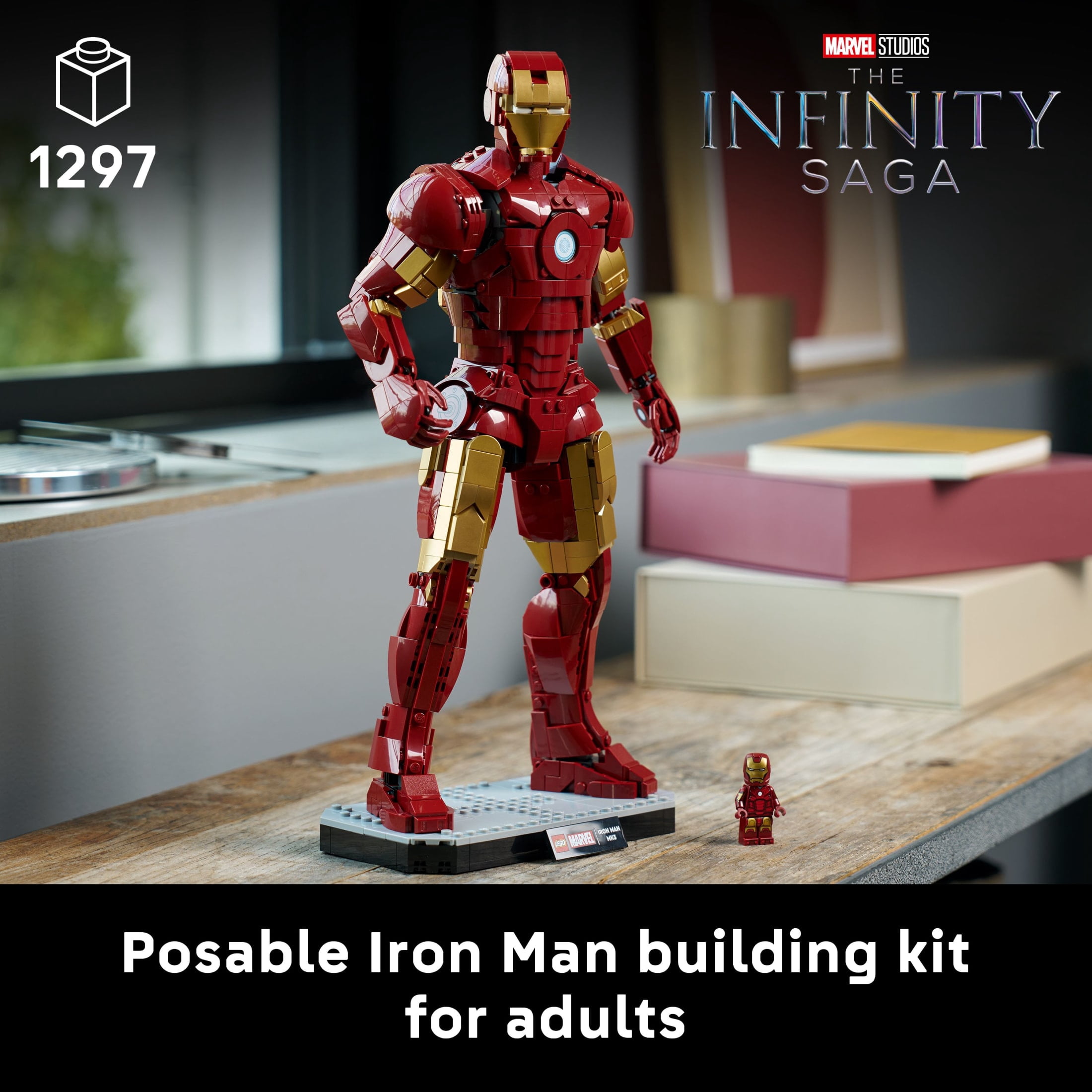 LEGO Marvel Iron Man Mark 3 Collectors’ Edition Building Set - Poseable Super Hero Construction Kit W/Mark 3 Minifigure for Adults, Ages 18+ - Collectible Gift Idea for Birthdays - 76344
