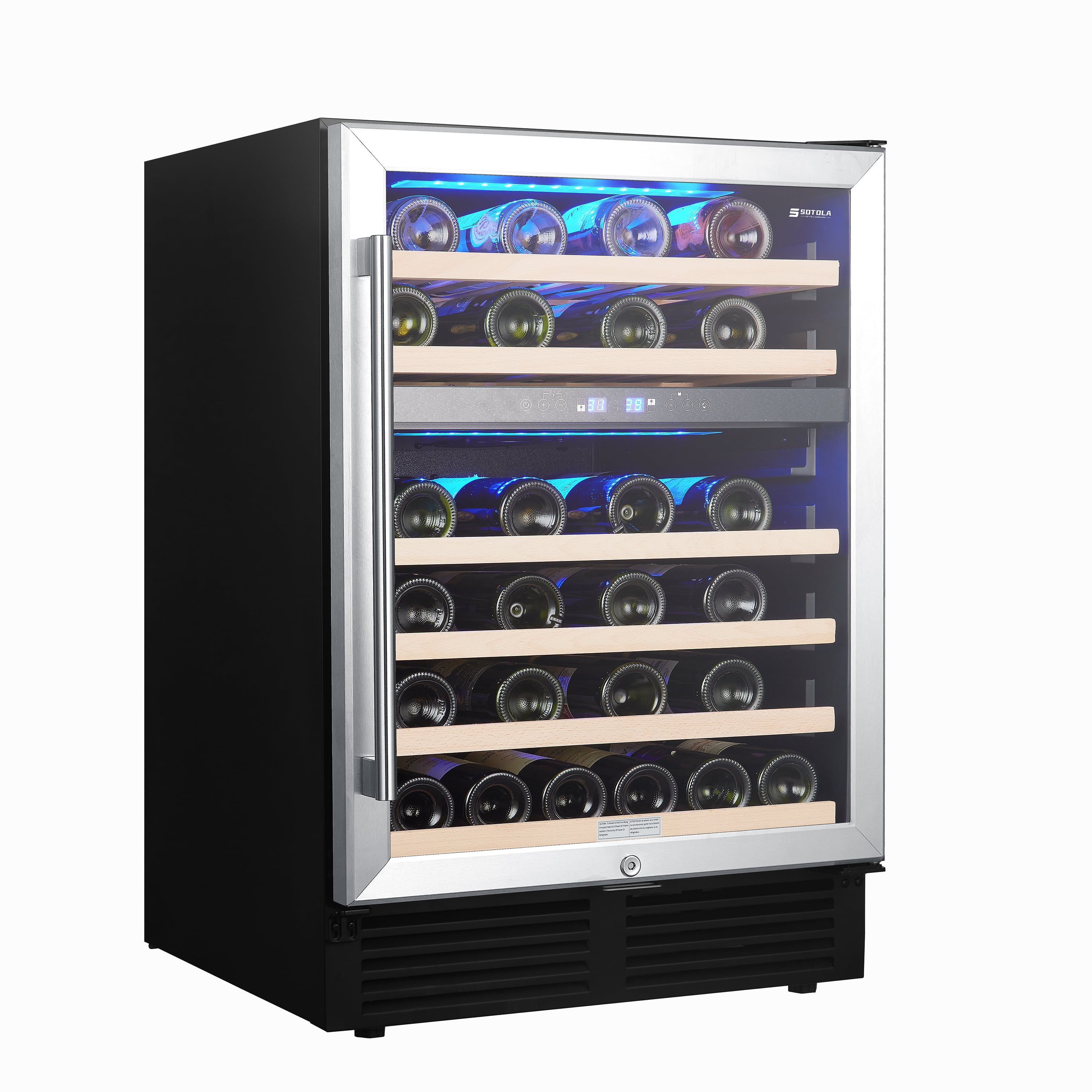 Lausatek 24 inch 46 Bottle Wine Cooler Cabinet Beverage Fridge