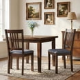 thumbnail image 2 of HOMCOM Dining Chairs Set of 2, Upholstered Kitchen Chairs with Rubberwood Frame, Padded Seat and Slat-Back for Living Room, Dining Room, Espresso, 2 of 9