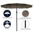 thumbnail image 6 of Spaco 15 Feet Double-Sided Outdoor Patio Umbrella with Crank without Base-Tan, Outdoor Table Umbrella, Yard Umbrella, Market Umbrellas for Outdoor Patio Backyard Garden Lawn Sun Shade, 6 of 9