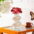 thumbnail image 3 of Artificial Flower Rose Real Looking Fake Roses for DIY Wedding Bouquets Centerpieces Arrangements Party Baby Shower Valentines Day Christmas Tree Decorations,1 Stem of 3-Headed Roses,dark red, 3 of 5