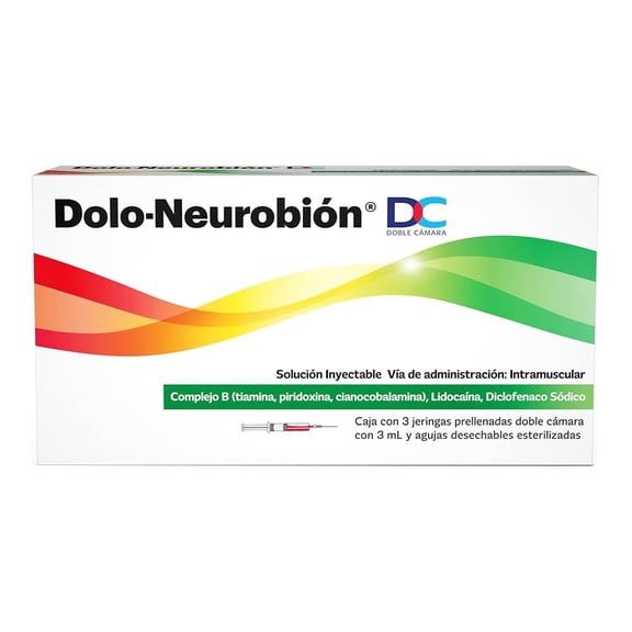 Diclofenaco Dolo-Neurobion DC caja con 3 jeringas prellenadas doble cámara con 3 ml