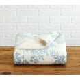 thumbnail image 4 of Great Bay Home Velvet Plush Fleece Reversible Sherpa Warm and Cozy Bed Blanket  (Twin, Toile Blue), 4 of 4
