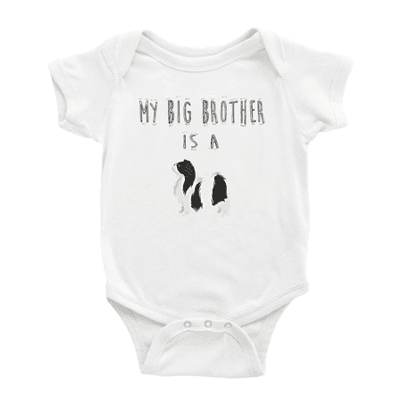 

My Big Brother Is A Japanese Chin Dog Cute Baby Bodysuit Boy Girl Unisex