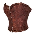 thumbnail image 6 of Overbust Corset Tops for Women Vintage Renaissance Floral Jacquard Lace Up Boned Bustier Crop Top Waist Cincher, 6 of 9