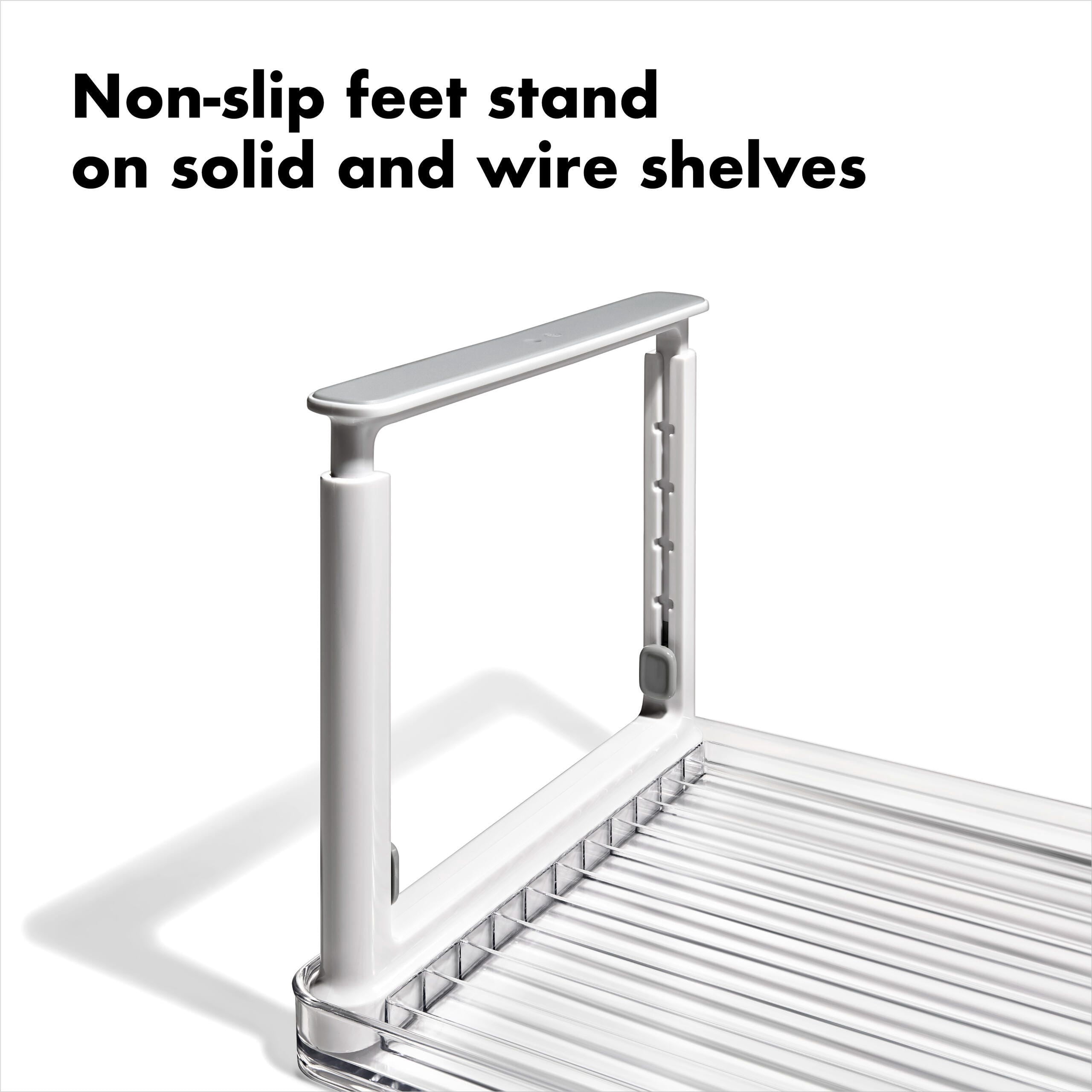OXO Refrigerator Organizer Adjustable Shelf Riser, Clear