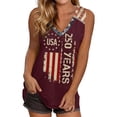 thumbnail image 3 of USA Tank Top Women Independence Day Summer Casual Print Sleeveless Blouse America 250 Tshirt L, 3 of 5