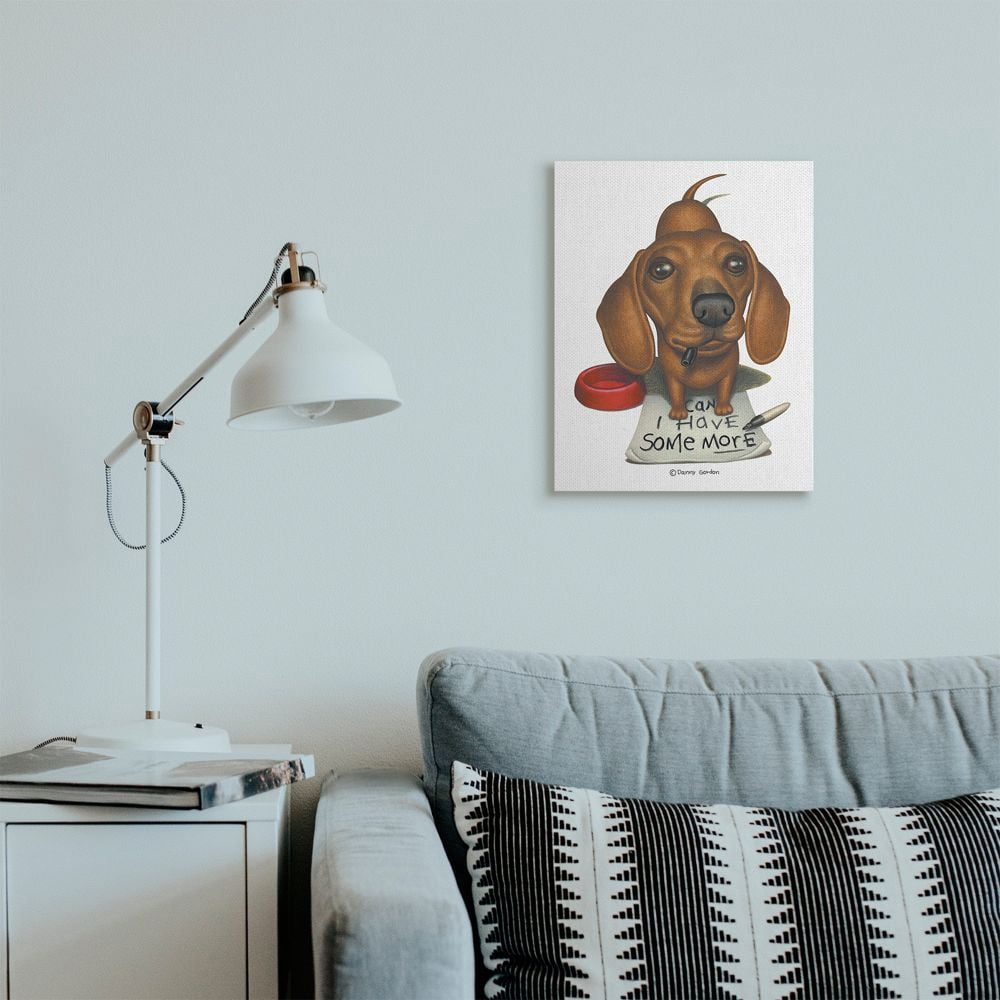 Stupell Industries Hungry Dog 'Can I Have Some More' Phrase Pet Humor Designed by Danny Gordan