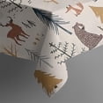 thumbnail image 3 of Beige Christmas Forest Animal Pattern Rectangle Tablecloth 60"x120",Waterproof Polyester Rectangle Table Cloth, Wipeable Spillproof Polyester Tablecloth for Dining, Camping, Indoor and Outdoor, 3 of 6