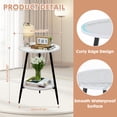 thumbnail image 2 of PinkSheep Round Side Table, 2 Tier Small End Table Beside Table Accent Table Tray Table with Storage for Living Room Bedroom, White, 2 of 7