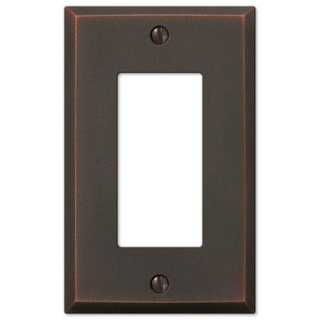 Amerelle 68RDB Manhattan Wallplate, 1 Rocker, Cast Metal, Aged Bronze, 1-Pack