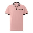 thumbnail image 5 of WTXUE Polos Short Sleeve, Lapel Golf Shirts for Men Spring Summer Casual Buttons Lapel T Shirt Tops Solid | Workwear for Men Pink XL, 5 of 5