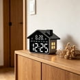 thumbnail image 4 of CaiYueKe House Shaped LED Alarm Clock, Large Display Digital Clock with Night Light, Multi-Functional Electronic Clock, Dual Alarm Clock with Snooze, USB Powered Desk Clock, Bedside Table Clock, 4 of 6