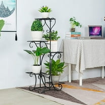 Wrought Iron 5-Tier Plant Stands Flower Pot Rack Display Holder In/Outdoor Rust-resistan