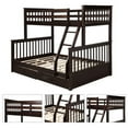 thumbnail image 5 of JINS&VICO Solid Wood Bunk Bed Twin-Over-Full for Kids with Ladders and 2 Storage Drawers (New Espresso), 5 of 7