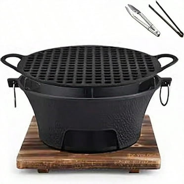 Portable Cast Iron Charcoal Grill - A Mini Grill For Indoor And Outdoor Use, Perfect For Picnicking, Camping, And Family Gatherings. Easy To Assemble, Perfect For Grilling Meat
