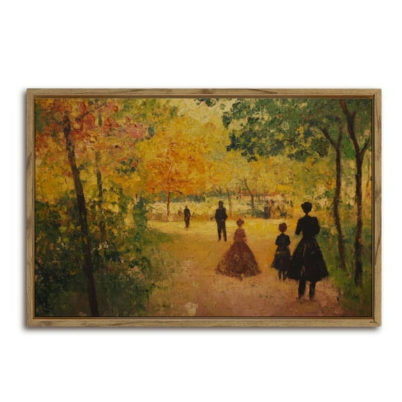 Autumn Impressionist Park Horizontal Canvas Wall Art with Lightweight Foam Frame - Durable and Ready to Hang, Modern Decorative Print for Living Room, Bedroom, Or Office