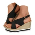thumbnail image 3 of DAFEI Sandales Compensées pour Femmes Sandales Compensées à Plateforme Sandales Compensées à Bout Ouvert Femmes Chaussures d'Été Décontractées et Habillées, 3 of 8